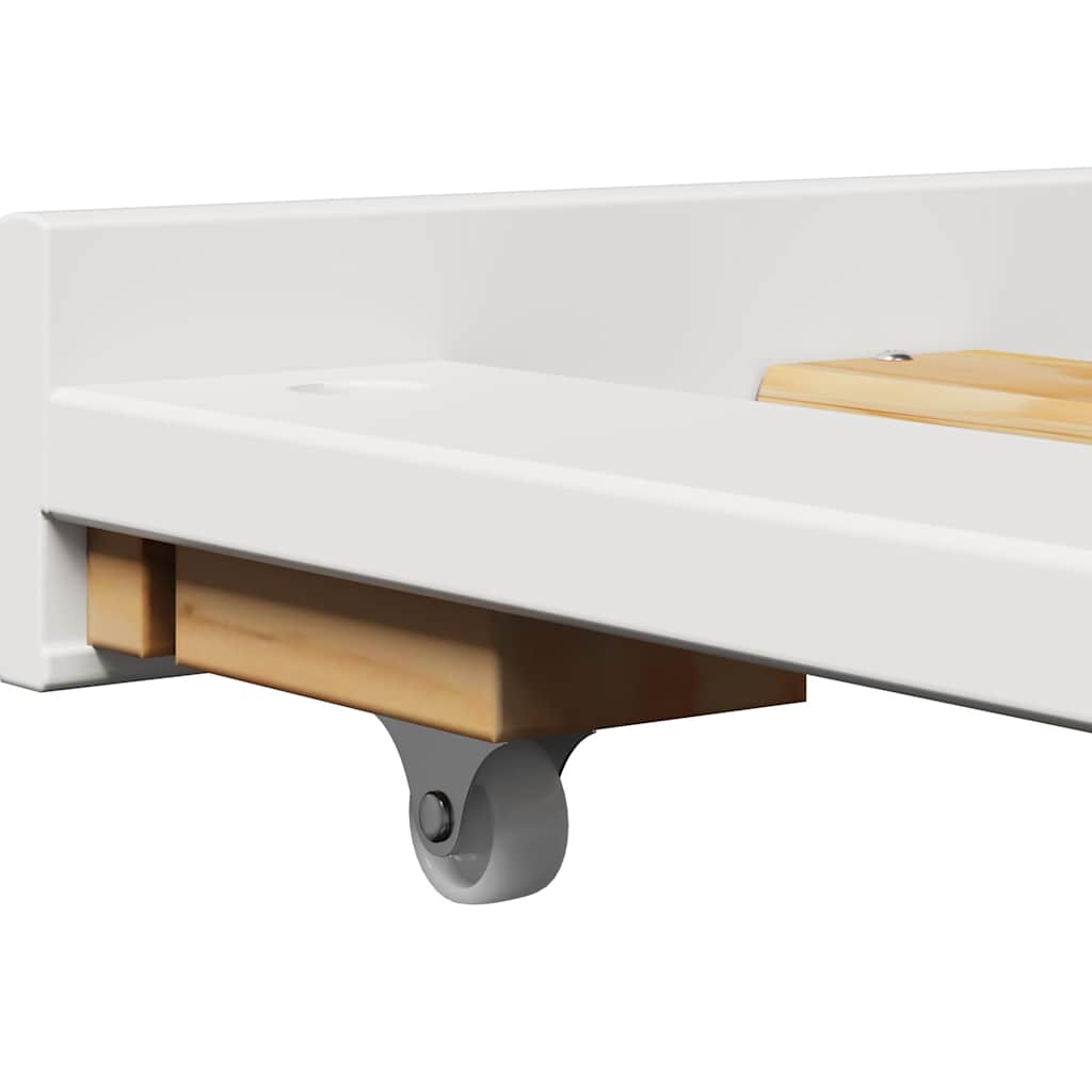 Daybed with Trundle without Mattress "IRUN" White 90x200 cm