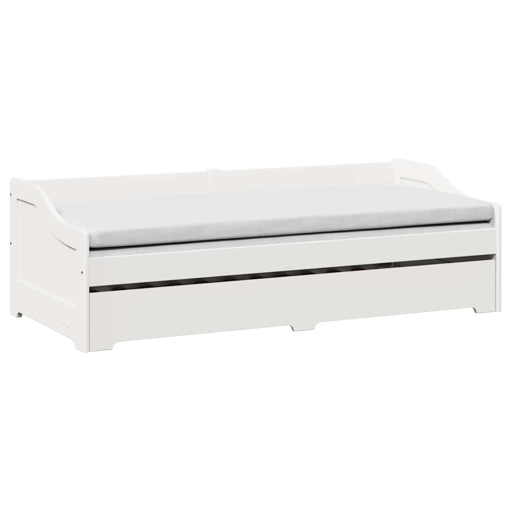 Daybed with Trundle without Mattress "IRUN" White 90x200 cm