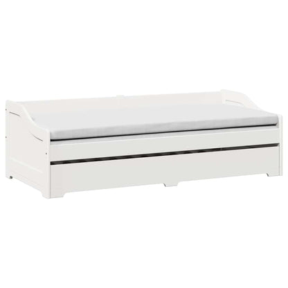 Daybed with Trundle without Mattress "IRUN" White 90x200 cm