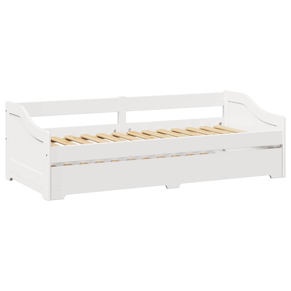 Daybed with Trundle without Mattress "IRUN" White 90x200 cm