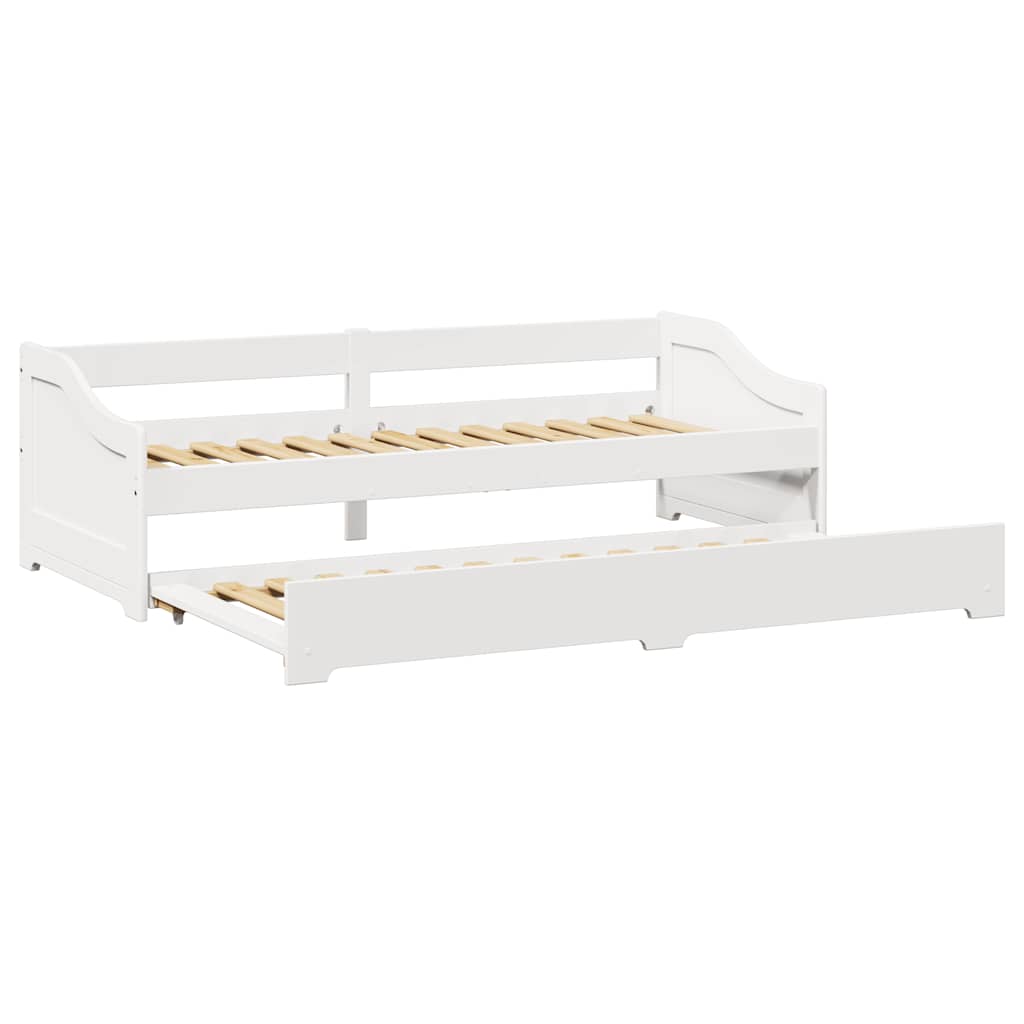 Daybed with Trundle without Mattress "IRUN" White 90x200 cm