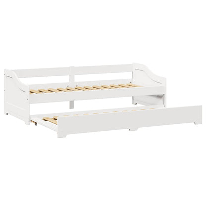 Daybed with Trundle without Mattress "IRUN" White 90x200 cm