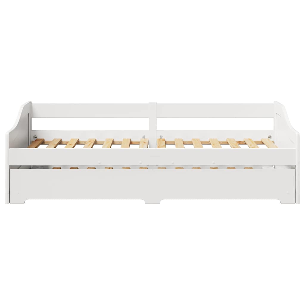 Daybed with Trundle without Mattress "IRUN" White 90x200 cm