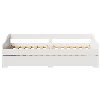 Daybed with Trundle without Mattress "IRUN" White 90x200 cm