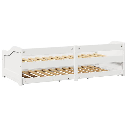 Daybed with Trundle without Mattress "IRUN" White 90x200 cm