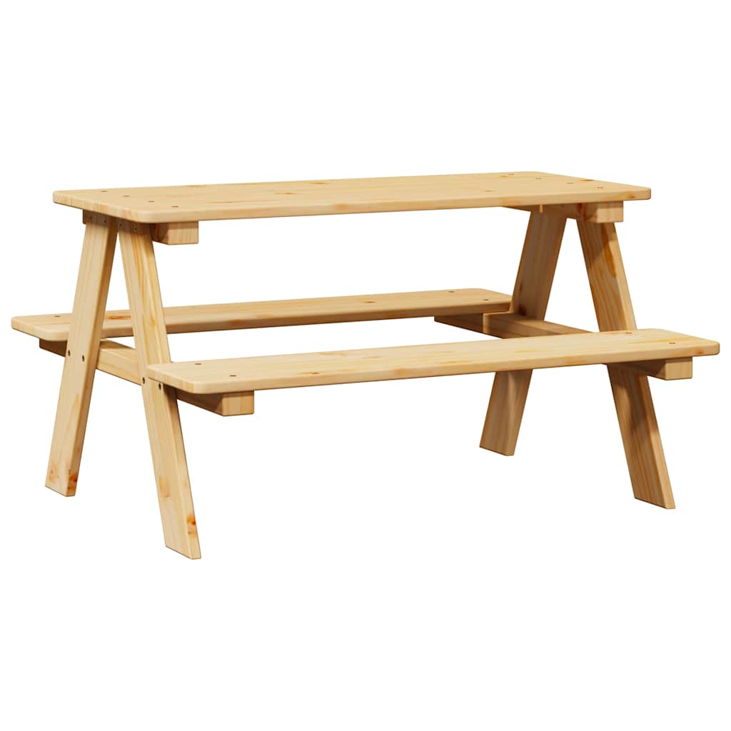 Children's Table with Benches "IRUN" 90x79,5x50 cm Solid Wood