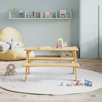 Children's Table with Benches "IRUN" 90x79,5x50 cm Solid Wood