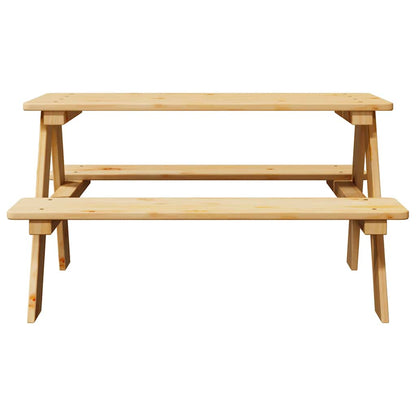 Children's Table with Benches IRUN 90x79.5x50 cm Solid Wood