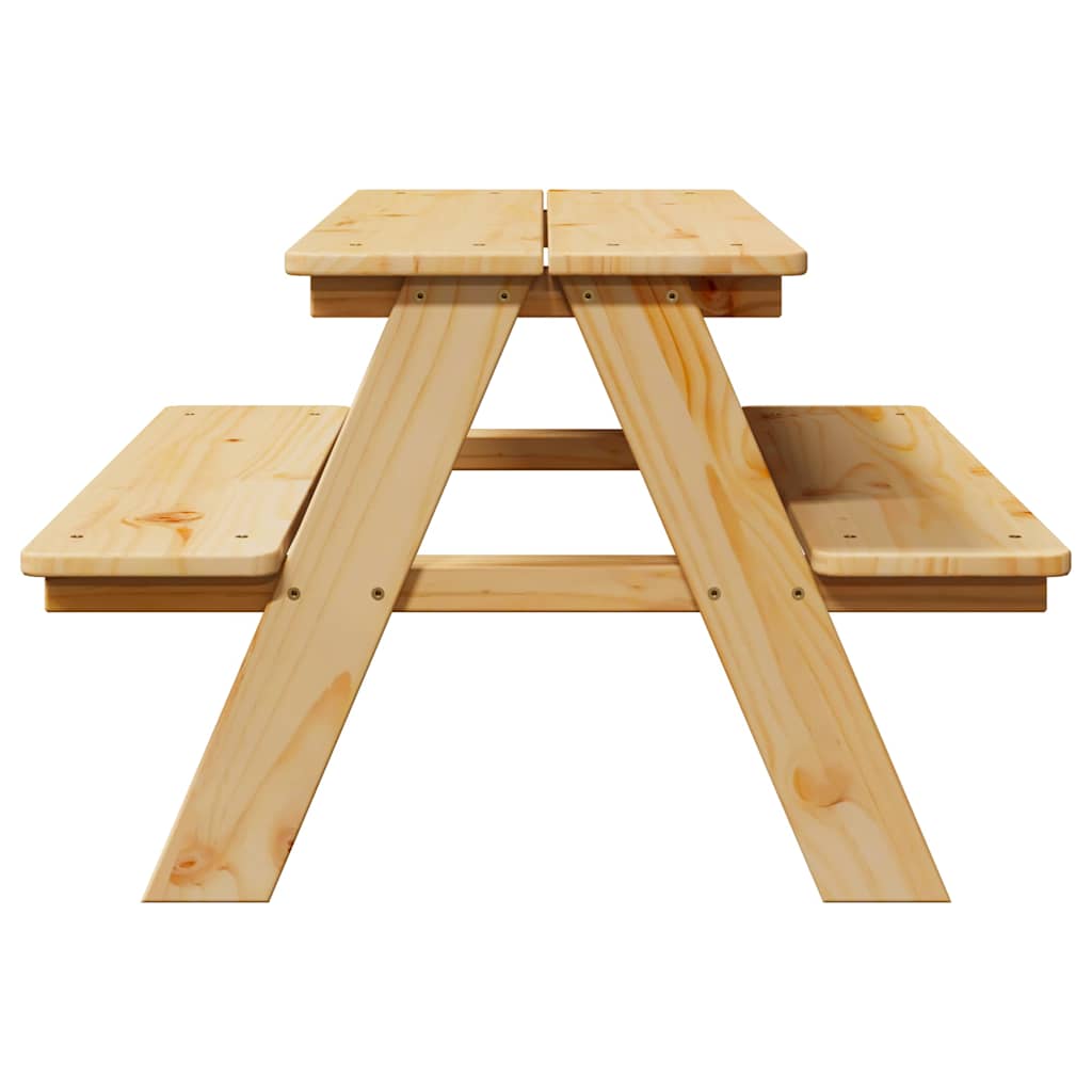 Children's Table with Benches IRUN 90x79.5x50 cm Solid Wood