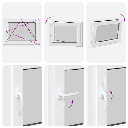 Basement Window "RISOR" 80x50 cm Tilt&Turn DIN Right White