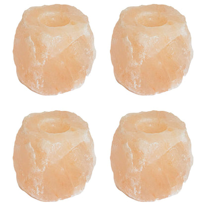 Salt Stone Tealight Holders Pink Rock Salt