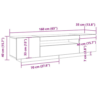 TV Cabinet Black 160 x 35 x 40 cm Engineered Wood