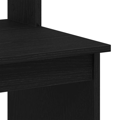 Desk with Shelves Black Oak 102x45x148 cm Engineered Wood