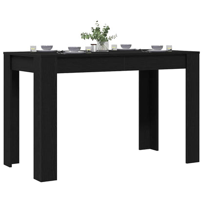 Dining Table Black Oak 120x60x76 cm Engineered Wood