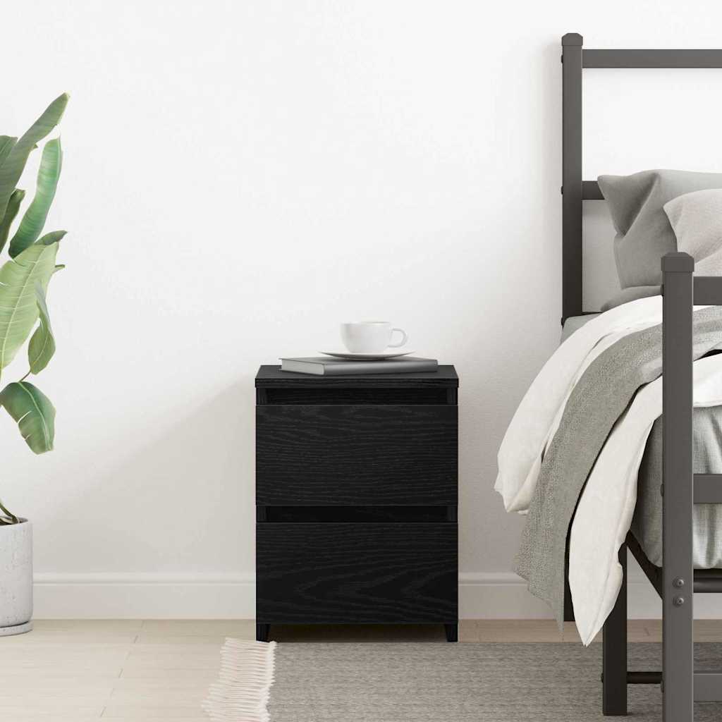 Bedside Cabinet Black Oak 30 x 30 x 40 cm Engineered Wood