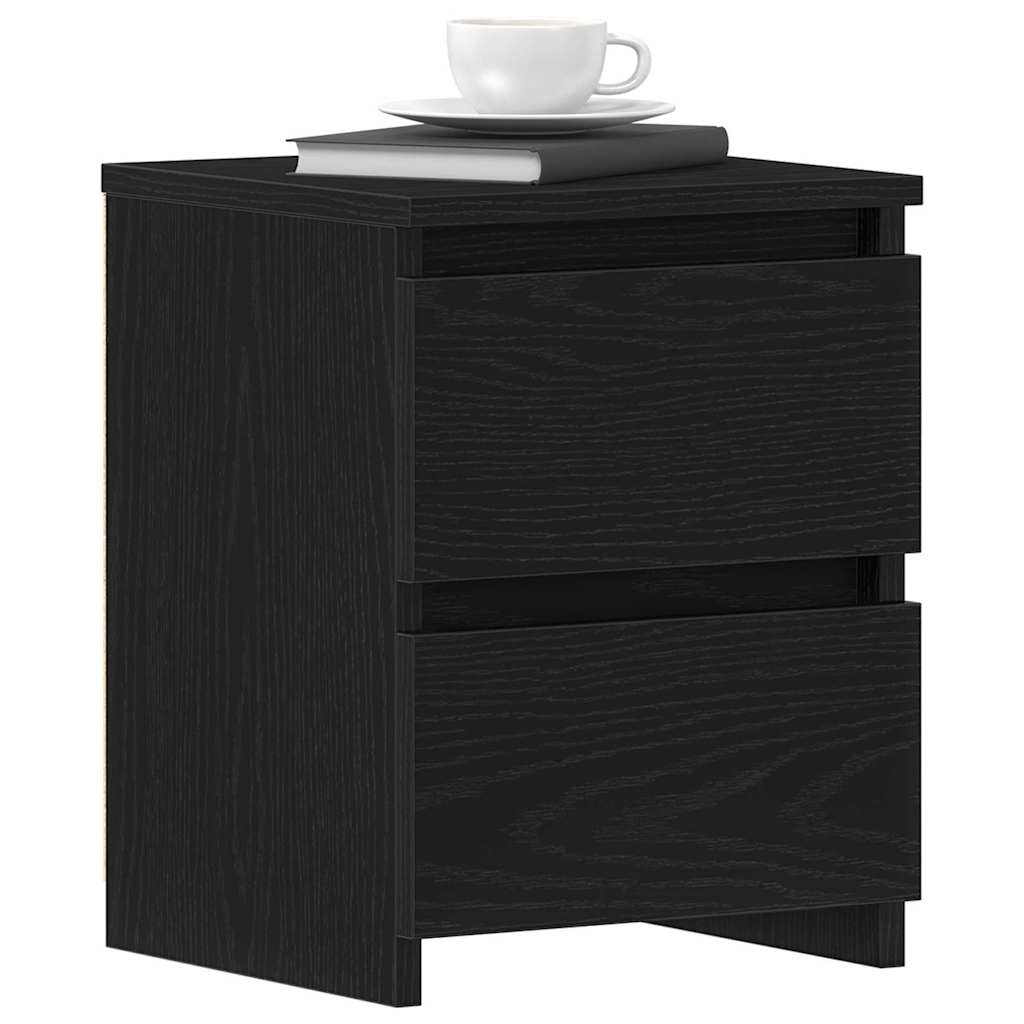 Bedside Cabinet Black Oak 30 x 30 x 40 cm Engineered Wood