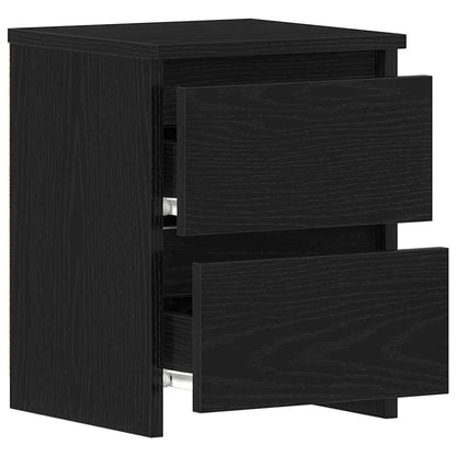 Bedside Cabinet 2 pcs Black Oak 30 x 30 x 40 cm Engineered Wood