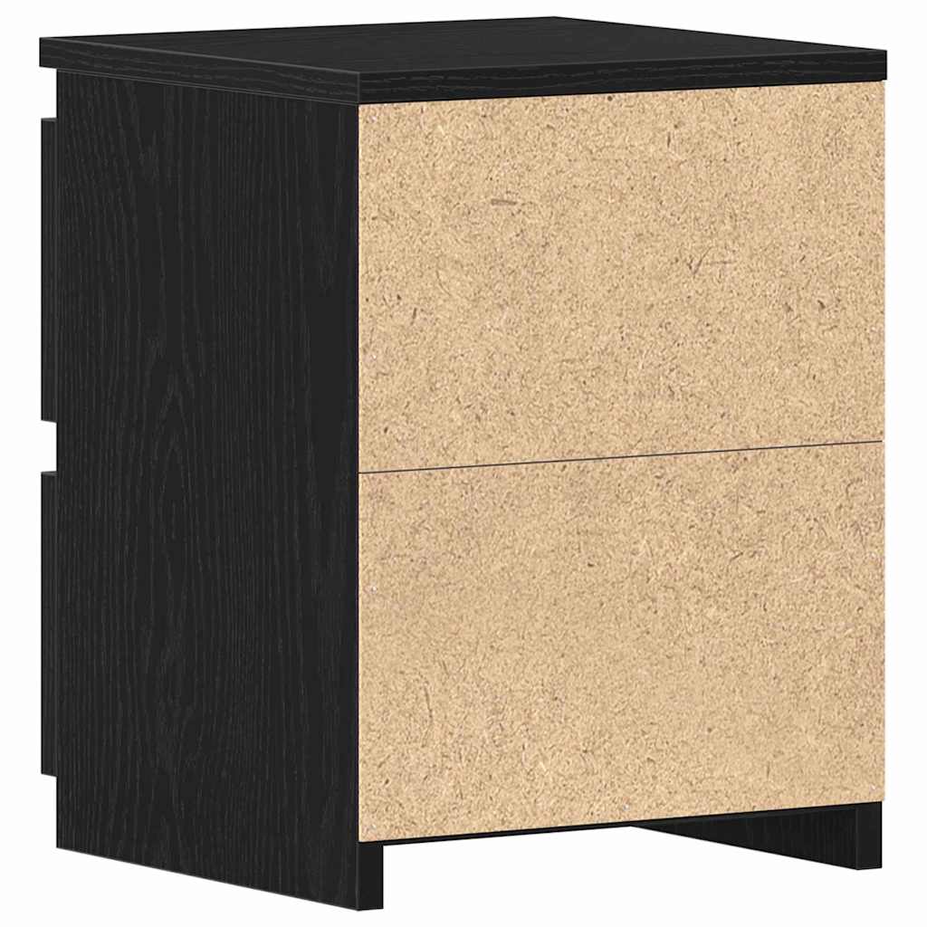Bedside Cabinet 2 pcs Black Oak 30 x 30 x 40 cm Engineered Wood