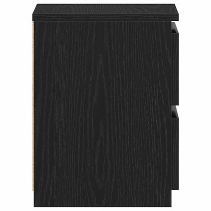 Bedside Cabinet 2 pcs Black Oak 30 x 30 x 40 cm Engineered Wood