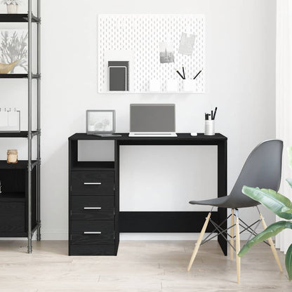 Desk with Drawers Black Oak 102x50x76 cm Engineered Wood