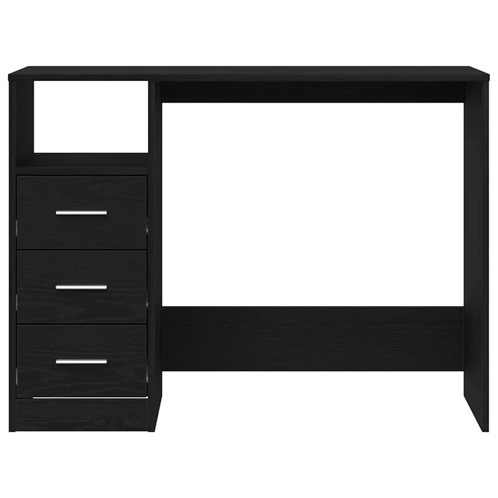 Desk with Drawers Black Oak 102x50x76 cm Engineered Wood