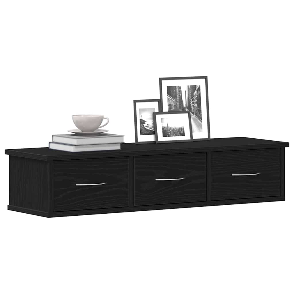Wall Cabinet Black Oak 88x26x18,5 cm Engineered Wood