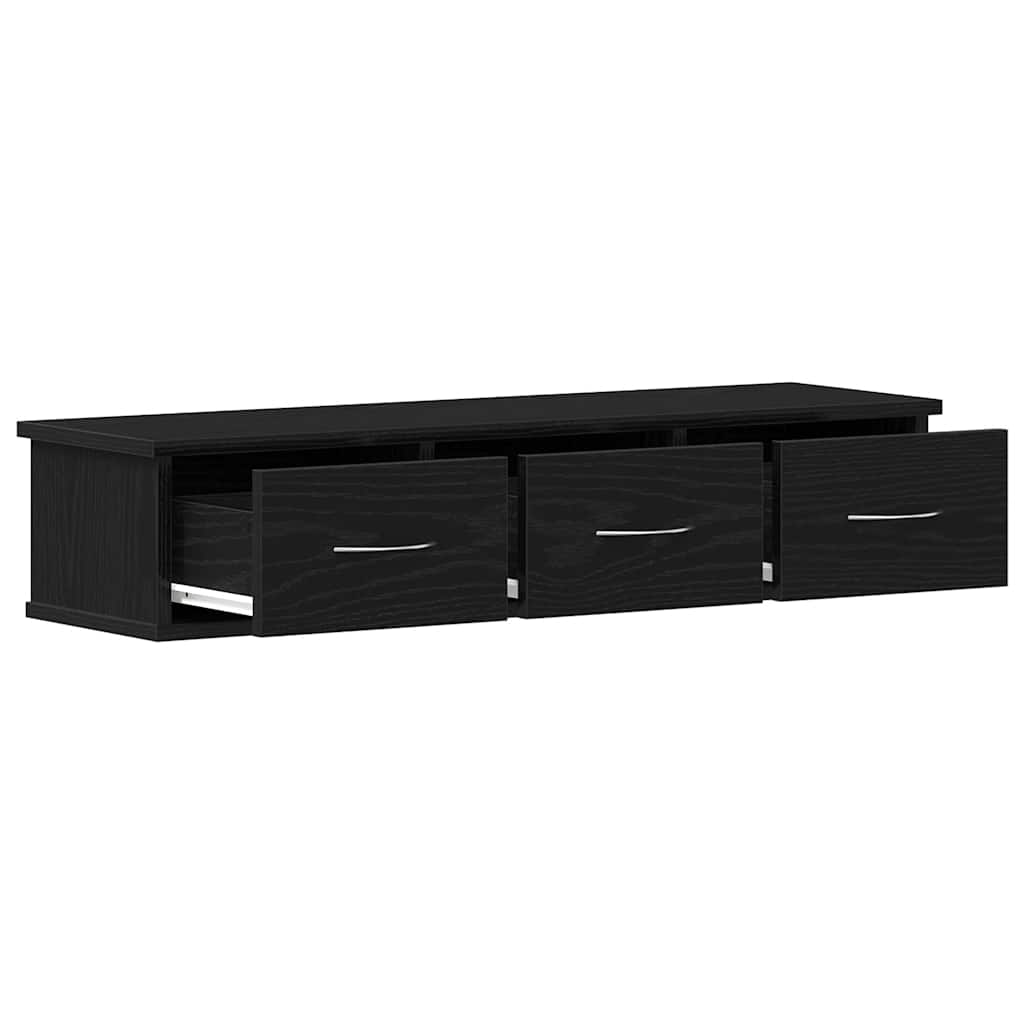 Wall Cabinet Black Oak 88x26x18,5 cm Engineered Wood