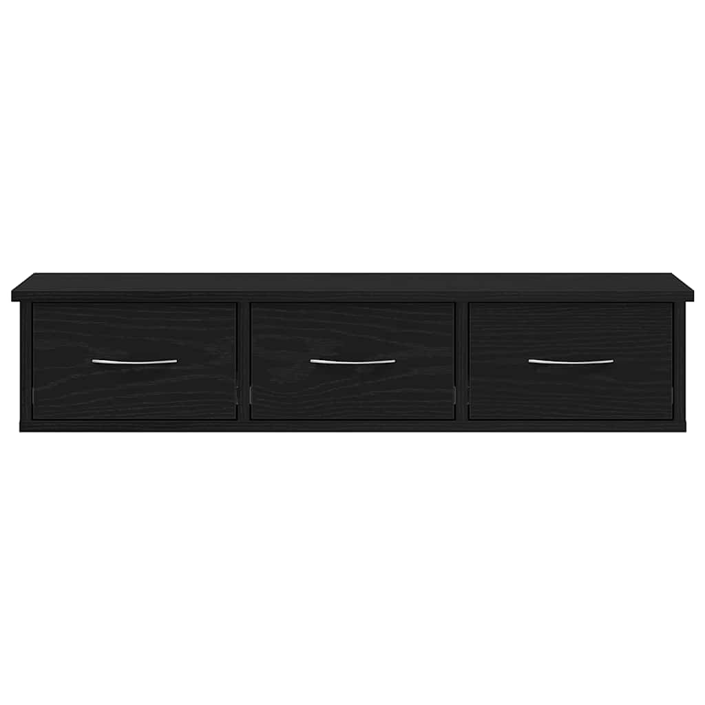 Wall Cabinet Black Oak 88x26x18,5 cm Engineered Wood