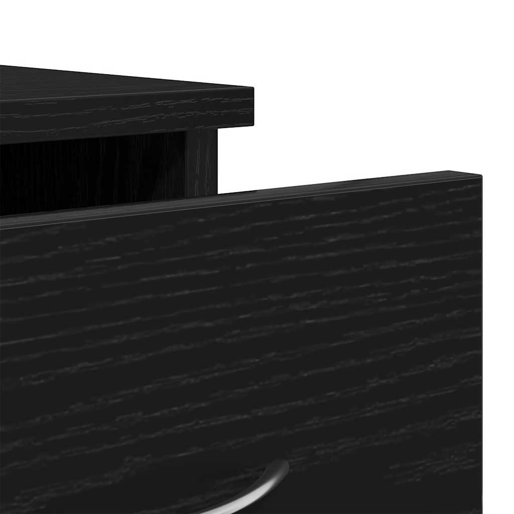 Wall Cabinet Black Oak 88x26x18,5 cm Engineered Wood