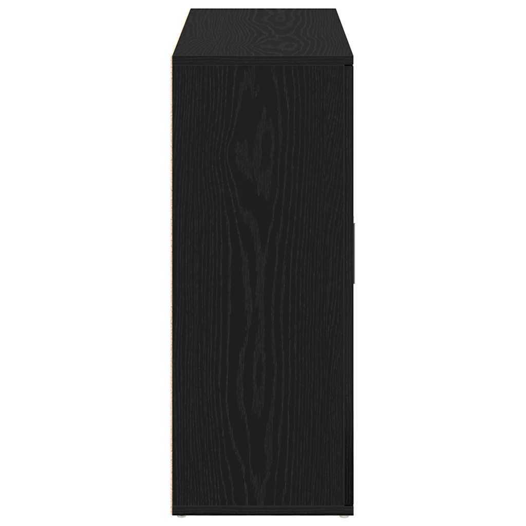 Sideboard Black Oak 91x29.5x75 cm Engineered Wood