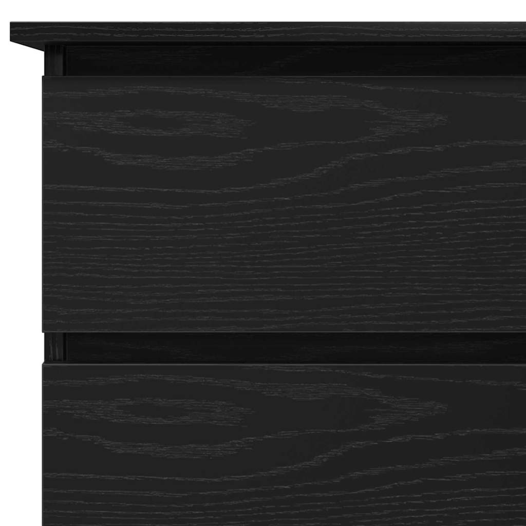 Desk with Drawer Black Oak 145 x 100 x 76 cm Engineered Wood