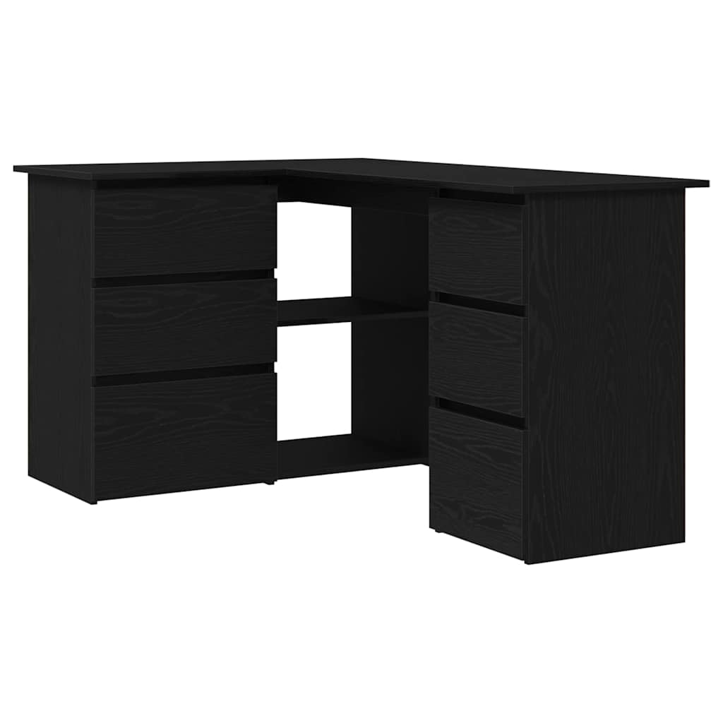 Desk Black Oak Engineered Wood 145 x 100 x 76 cm
