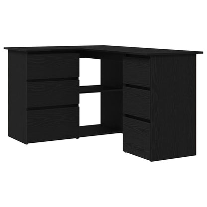 Desk Black Oak Engineered Wood 145 x 100 x 76 cm