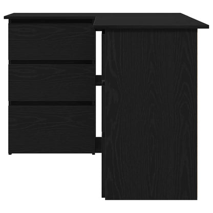 Desk with Drawer Black Oak 145 x 100 x 76 cm Engineered Wood