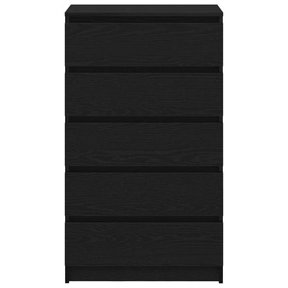 Drawer Cabinet Black Oak 60x36x103 cm Engineered Wood