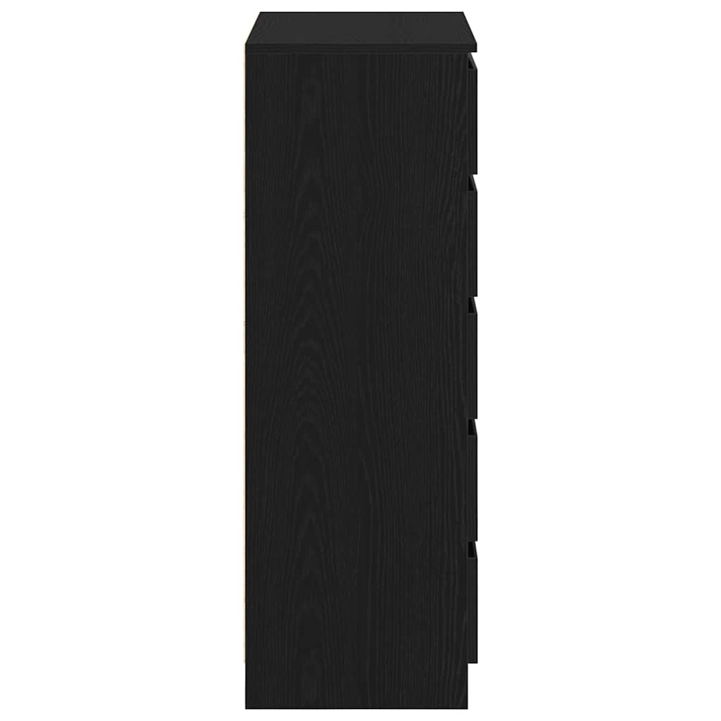 Drawer Cabinet Black Oak 60x36x103 cm Engineered Wood