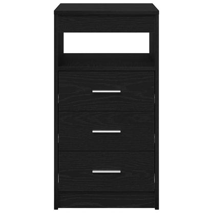 Drawer Cabinet Black Oak 40x50x76 cm Engineered Wood