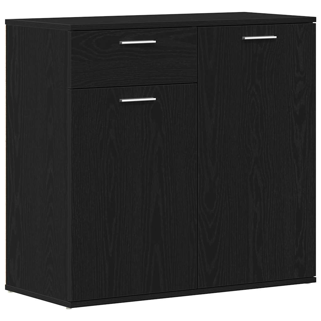 Sideboard Black Oak 80x36x75 cm Engineered Wood