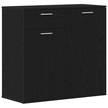 Sideboard Black Oak 80x36x75 cm Engineered Wood