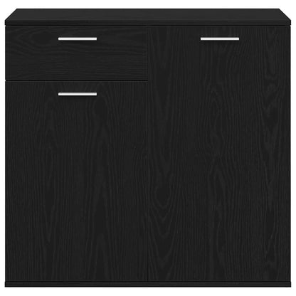 Sideboard Black Oak 80x36x75 cm Engineered Wood