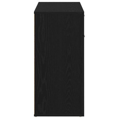 Sideboard Black Oak 80x36x75 cm Engineered Wood