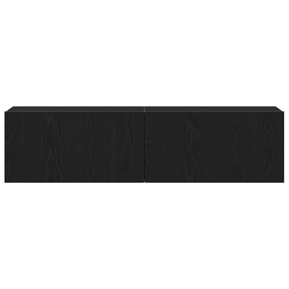 TV Cabinet Black Oak 120x30x30,5 cm Engineered Wood