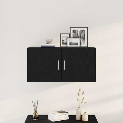 Wall Cabinet Black Oak 80x39x40 cm Engineered Wood