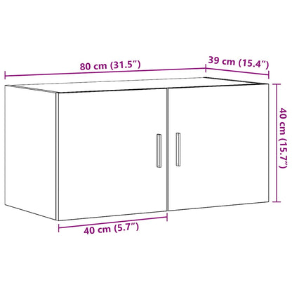 Wall Cabinet Black Oak 80x39x40 cm Engineered Wood