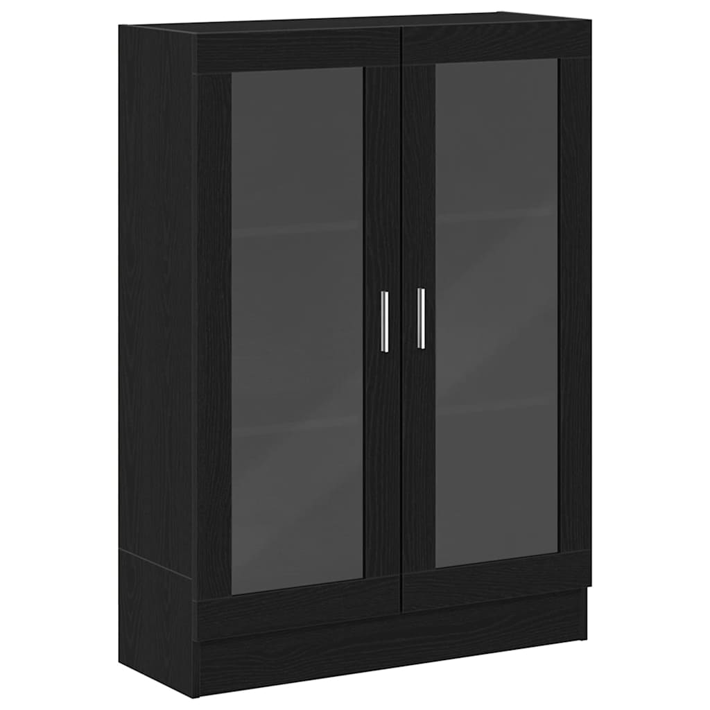 Book Cabinet Black Oak 82,5x30,5x115 cm Engineered Wood
