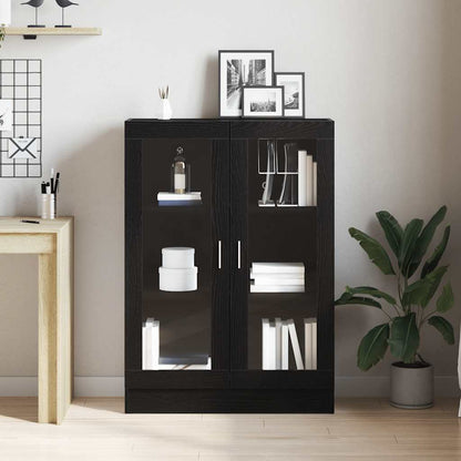 Book Cabinet Black Oak 82.5x30.5x115 cm Engineered Wood