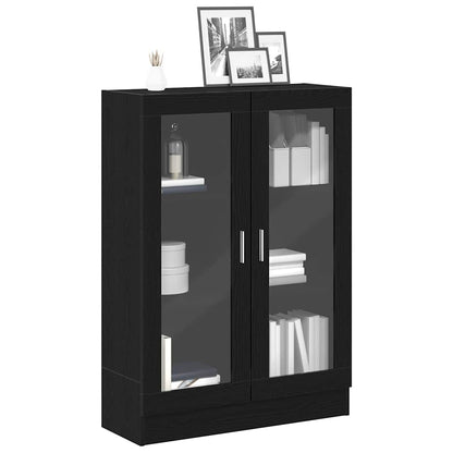 Book Cabinet Black Oak 82.5x30.5x115 cm Engineered Wood