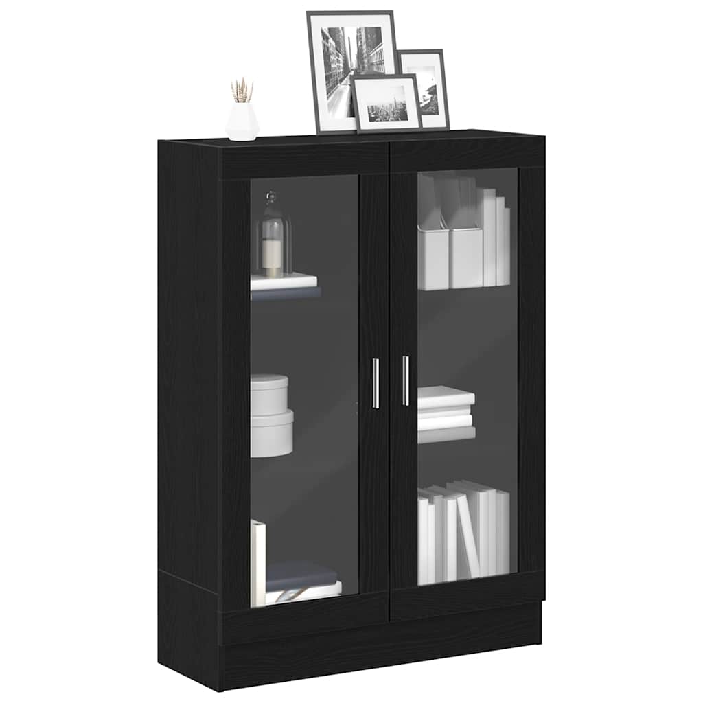 Book Cabinet Black Oak 82,5x30,5x115 cm Engineered Wood