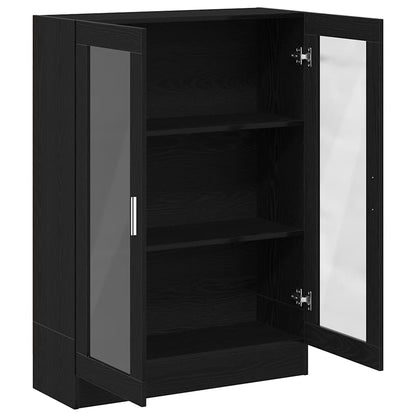 Book Cabinet Black Oak 82,5x30,5x115 cm Engineered Wood