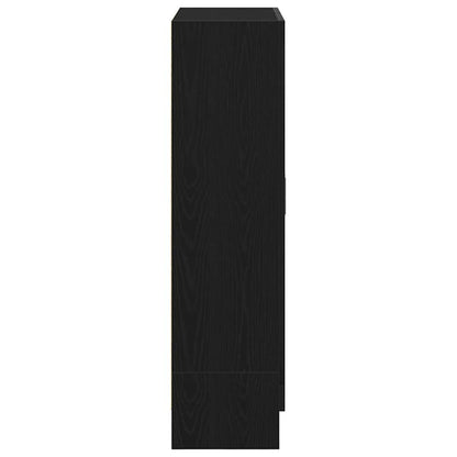 Book Cabinet Black Oak 82,5x30,5x115 cm Engineered Wood
